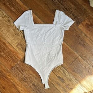 Source Unknown White Square Neck Bodysuit